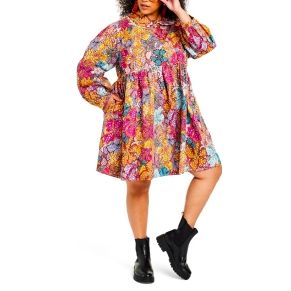 Kika Vargas X Target Anemone Floral Mini Babydoll Dress Size 2X NWT - Picture 1 of 10